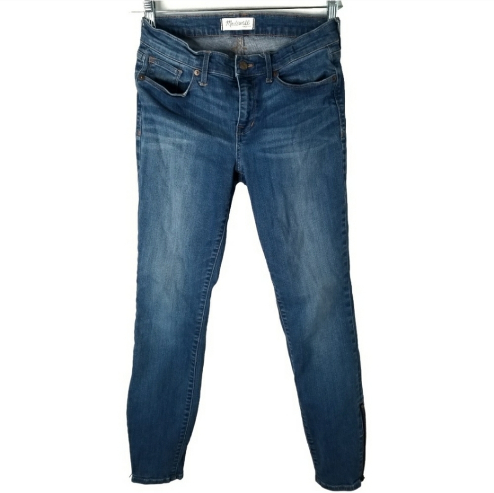Madewell Skinny Denim Side Ankle Zipper Jeans Size 28